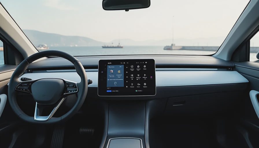 Split comparison of Chinese EV dashboard interface before and after six months of OTA updates showing improved menu layout and new features added over time