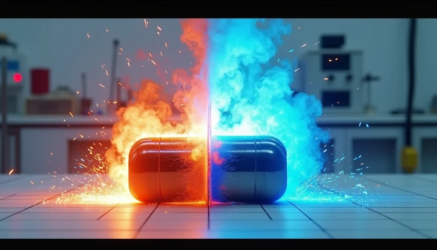 BYD Blade Battery Nail Penetration Safety Test vs NMC — Plug & Drive Nail penetration safety test comparison showing NMC battery cell violently overheating while BYD Blade Battery cell remains stable with no fire or smoke