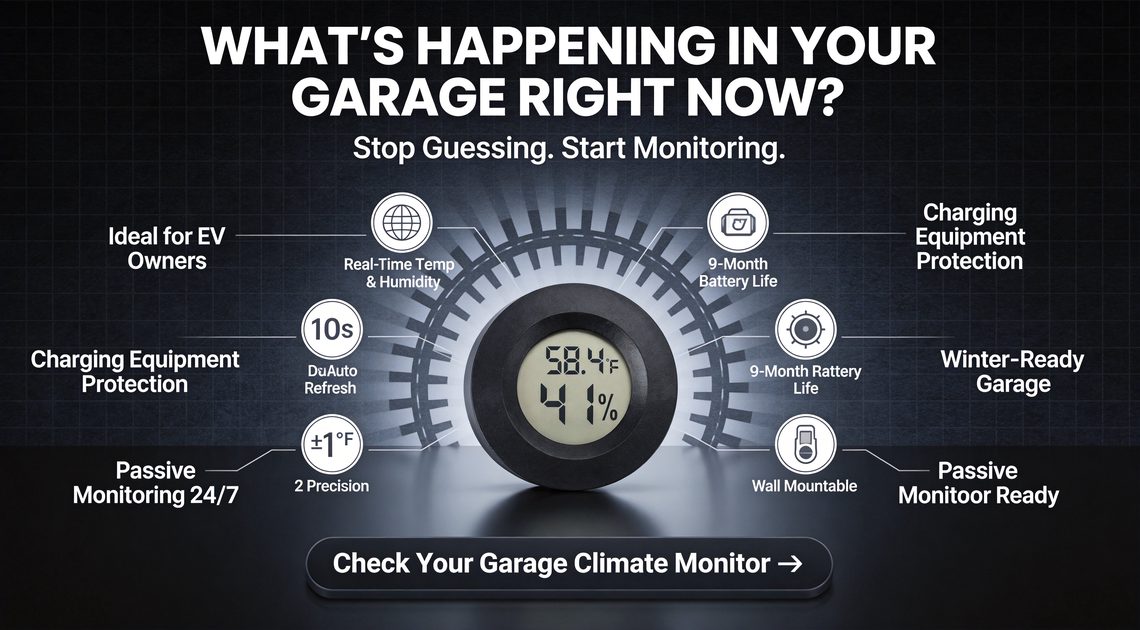 Promotional graphic for the two-pack garage hygrometer set