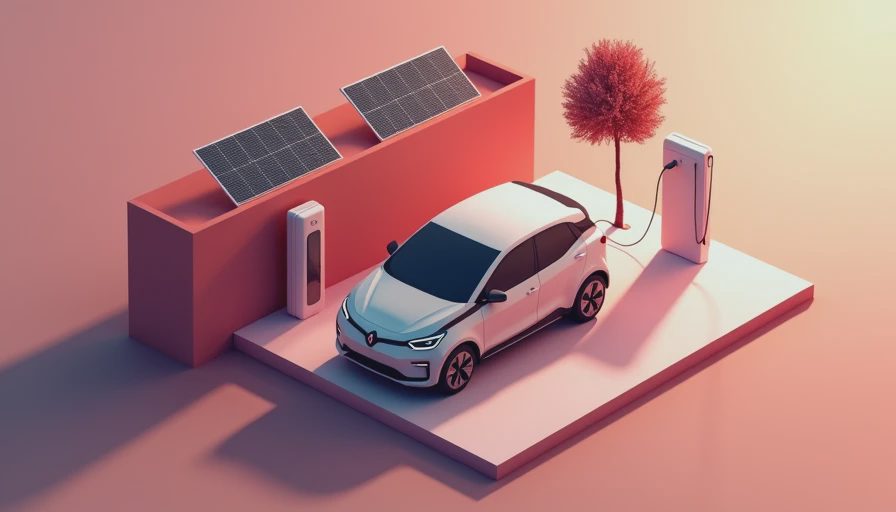 Illustration for new electric car
